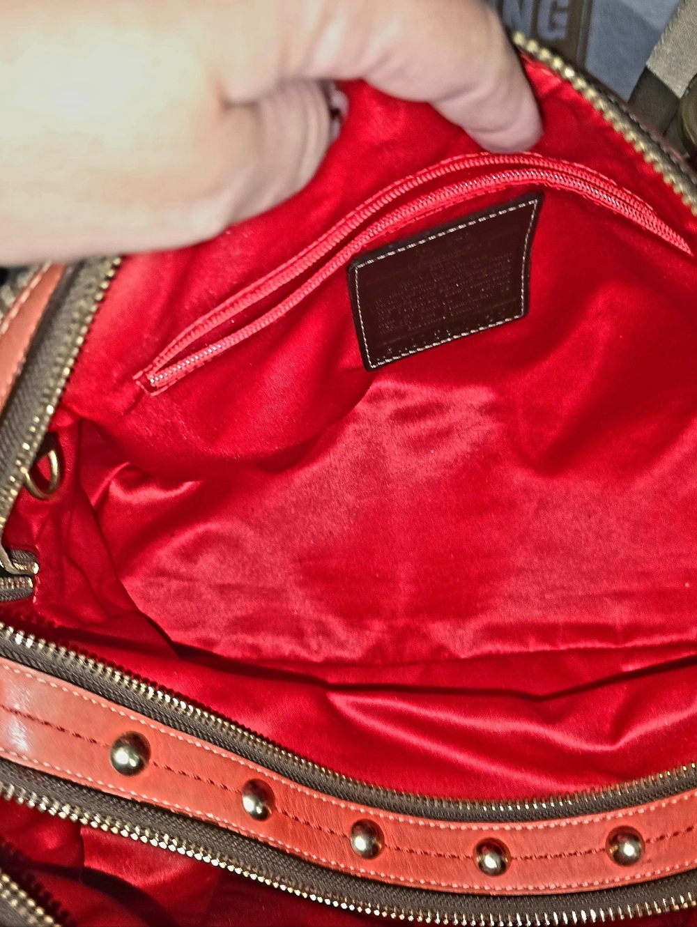 Coach Heritage Stripe XL Zip Satchel - Picture 14 of 15